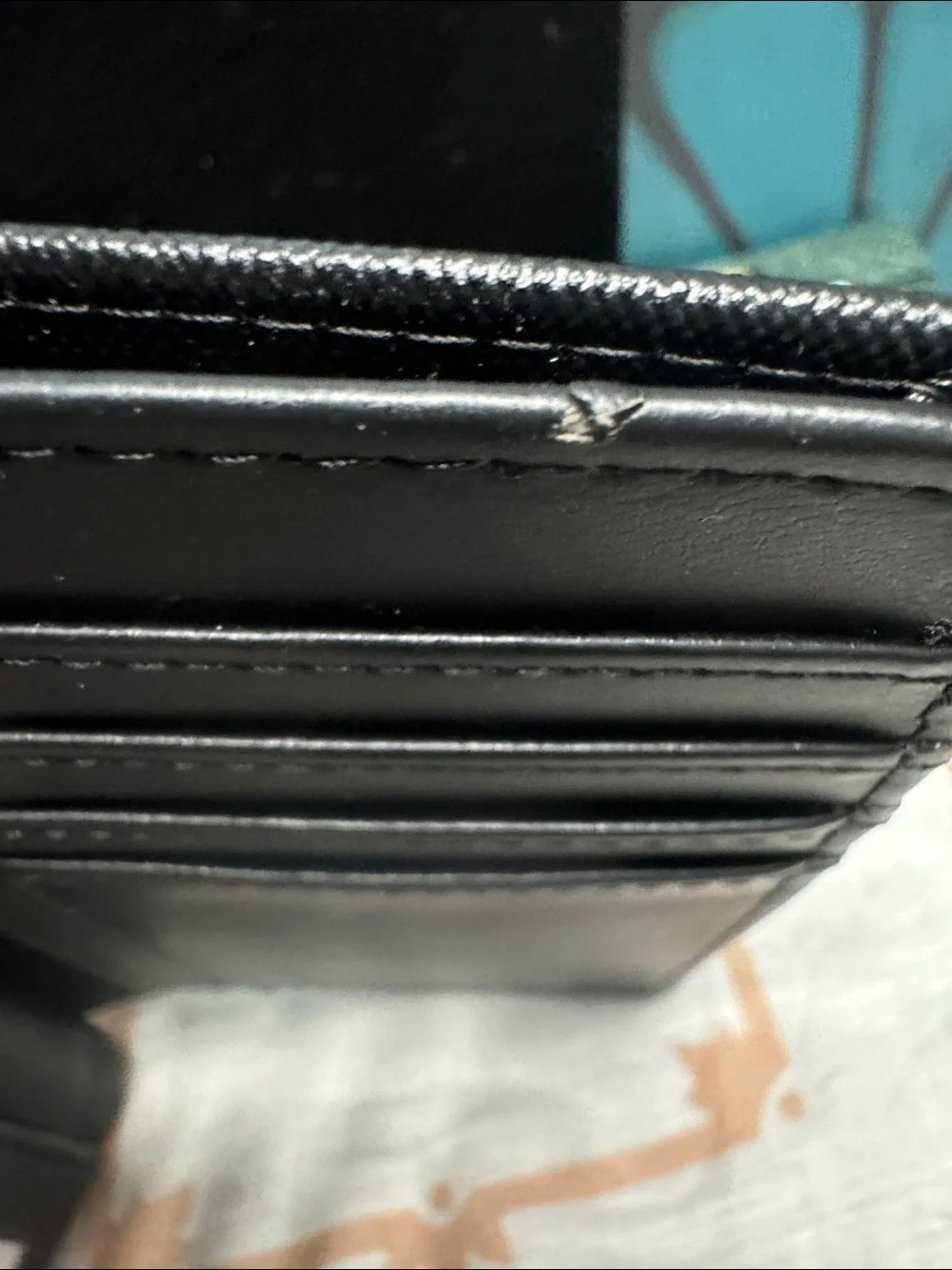 Anne Klein Black Saffiano Zip Wallet with Gold Horsebit Accent
